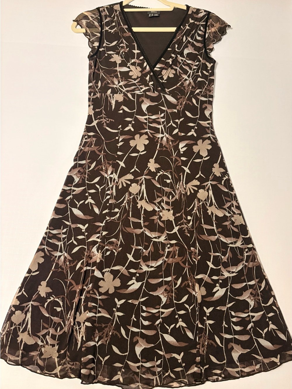 Kacey Montoya’s Closet | Mexx Brown Floral V-Neck Midi Dress